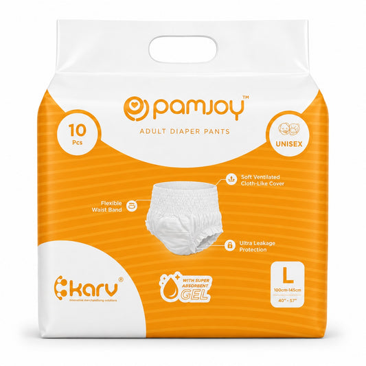 Pamjoy Adult Diaper Pants unisex size L, soft cloth-like leakage protection