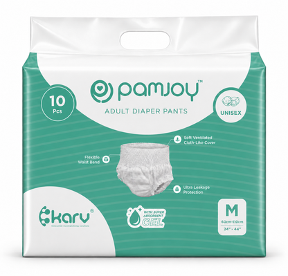 Pamjoy Adult Diaper Pants unisex size M, super absorbent leakage protection