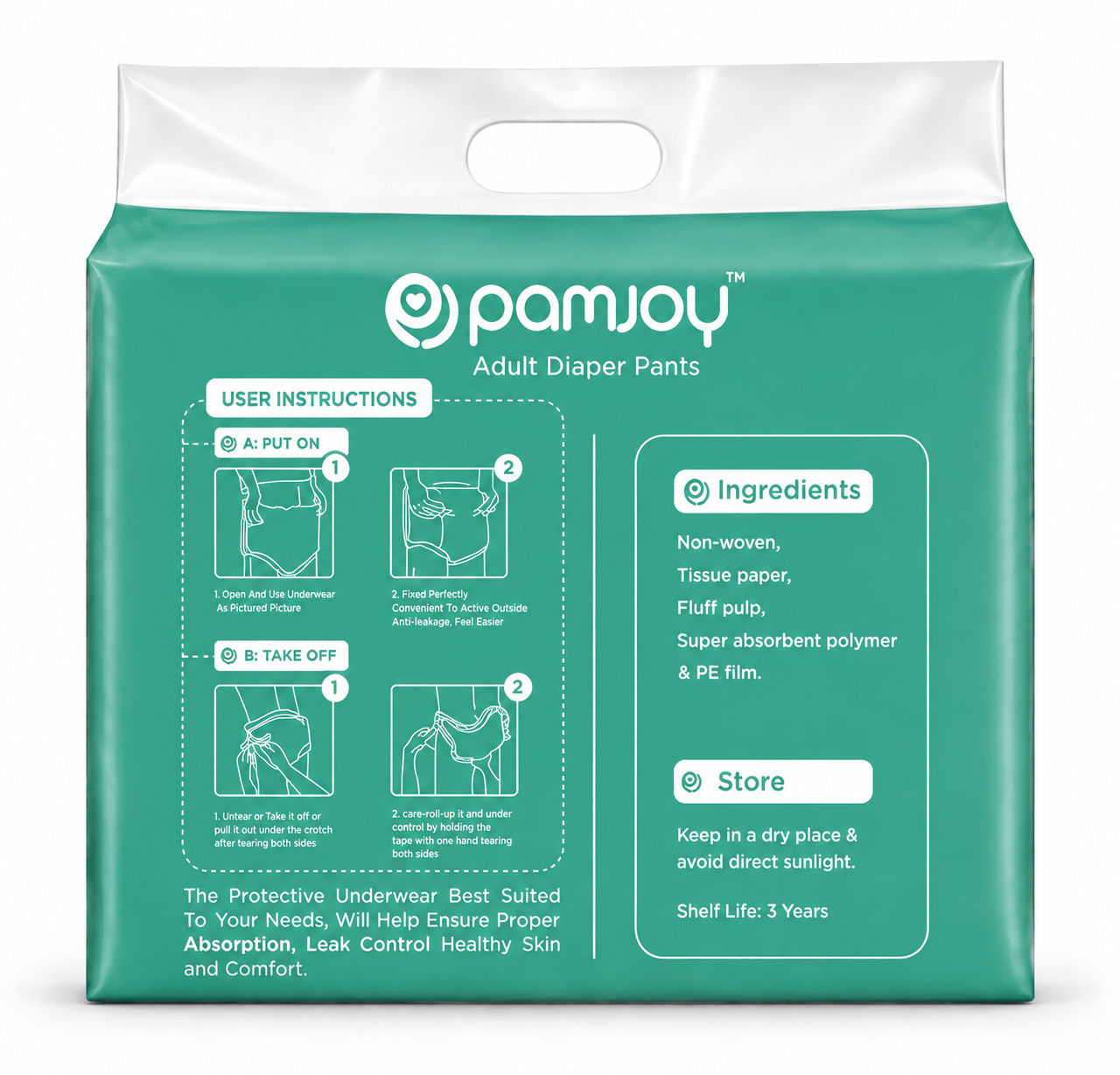 Pamjoy Adult Diaper Pants