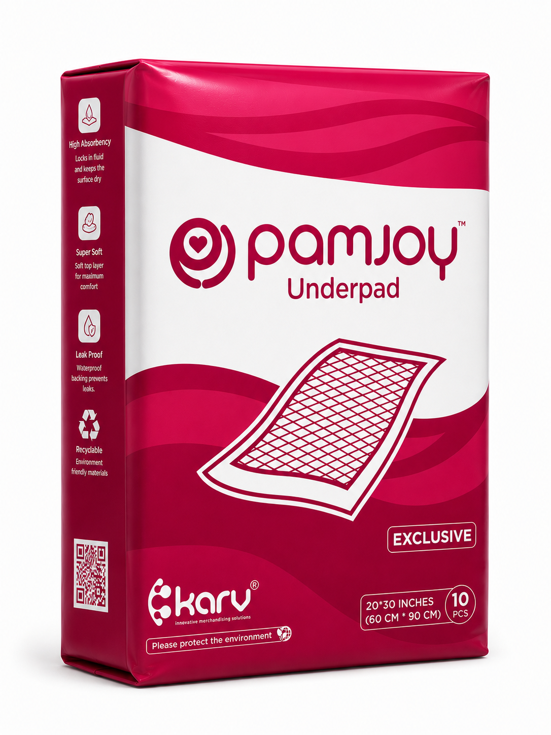 Pamjoy Exclusive disposable underpad, 20x30 inch, 45g
