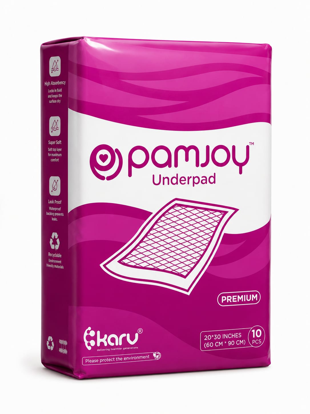 Pamjoy Premium disposable underpad, 20x30 inch, 80g