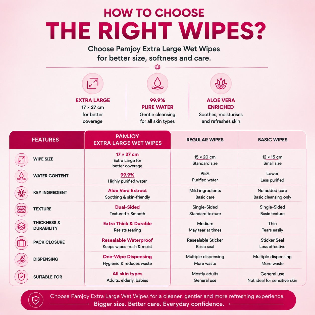 Pamjoy Extra Large Wet Wipes