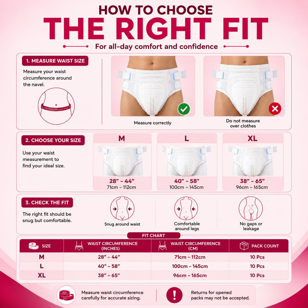 Pamjoy Adult Diapers Tapes