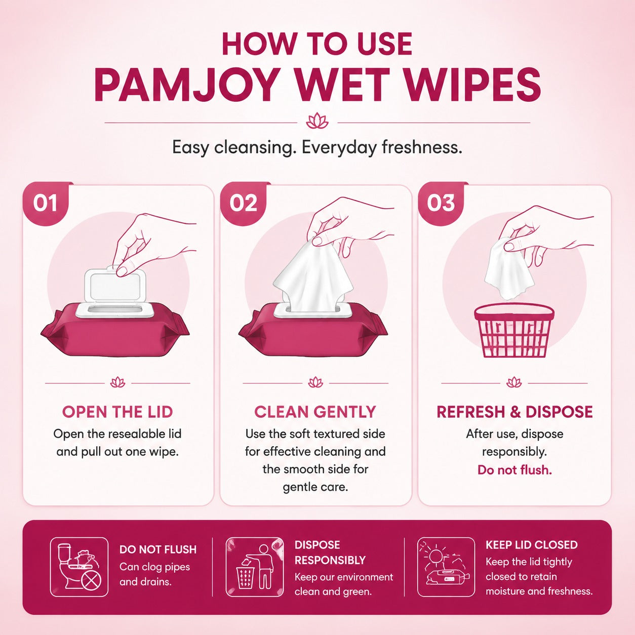 Pamjoy Extra Large Wet Wipes