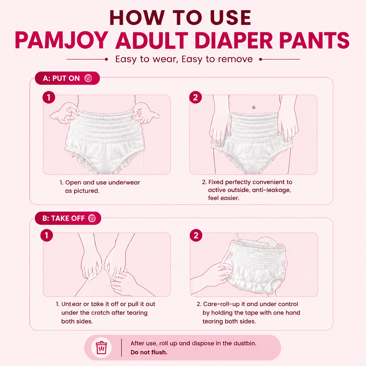 Pamjoy Adult Diaper Pants