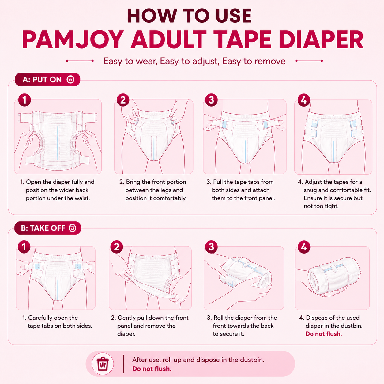 Pamjoy Adult Diapers Tapes