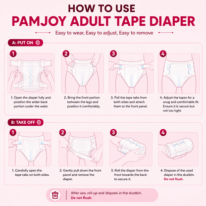 Pamjoy Adult Diapers Tapes
